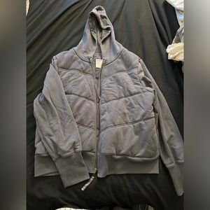 blueish grey full zip up